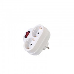 Adaptor GZB01/02A Alfaone Σούκο 1Χ2 με διακόπτη Λευκό