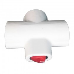 Adaptor GZBK01/03 Alfaone Σούκο σταυρός 1Χ3 με διακόπτη Λευκό