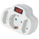 Adaptor SQ-GBK-01/01-2B Alfaone σούκο σε σούκο+2απλές με διακόπτη Λευκό