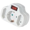 Adaptor SQ-GBK-01/01-2B Alfaone σούκο σε σούκο+2απλές με διακόπτη Λευκό
