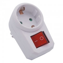Adaptor SQ-GBK-01/01B Alfaone Σούκο πρίζα μονή με διακόπτη Λευκή