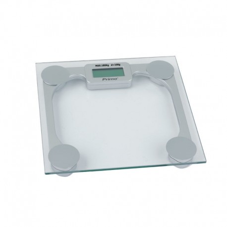 Ζυγαριά Σώματος PRBS-40280 Primo 180Kg Υάλινη "Silver"