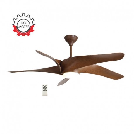 Ανεμιστήρας Οροφής PRCF-80439 Primo DC 60'' 150εκ. Με Τηλεχειριστήριο 1Φως Led 5Φτερά Καφέ