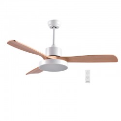 Ανεμιστήρας Οροφής PRCF-80616 Primo 52'' 130εκ. Με Τηλεχειριστήριο 1Φως LED 3Φτερά Λευκός μς ξύλινα φτερά