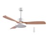 Ανεμιστήρας Οροφής PRCF-80616 Primo 52'' 130εκ. Με Τηλεχειριστήριο 1Φως LED 3Φτερά Λευκός μς ξύλινα φτερά